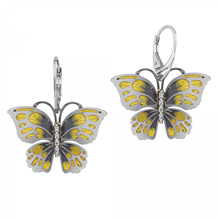 Сережки Wings з емаллю та фіанітами ZOR1178-ML