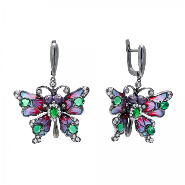 Сережки Kaleidoscope з емаллю та фіанітами KL1026E2