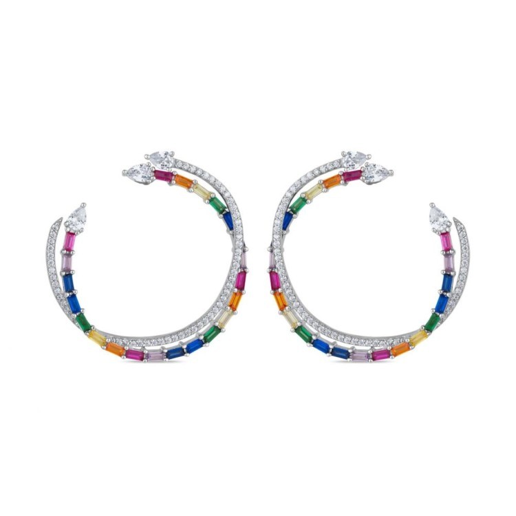 Сережки Rainbow з фіанітами DM4114-7CE