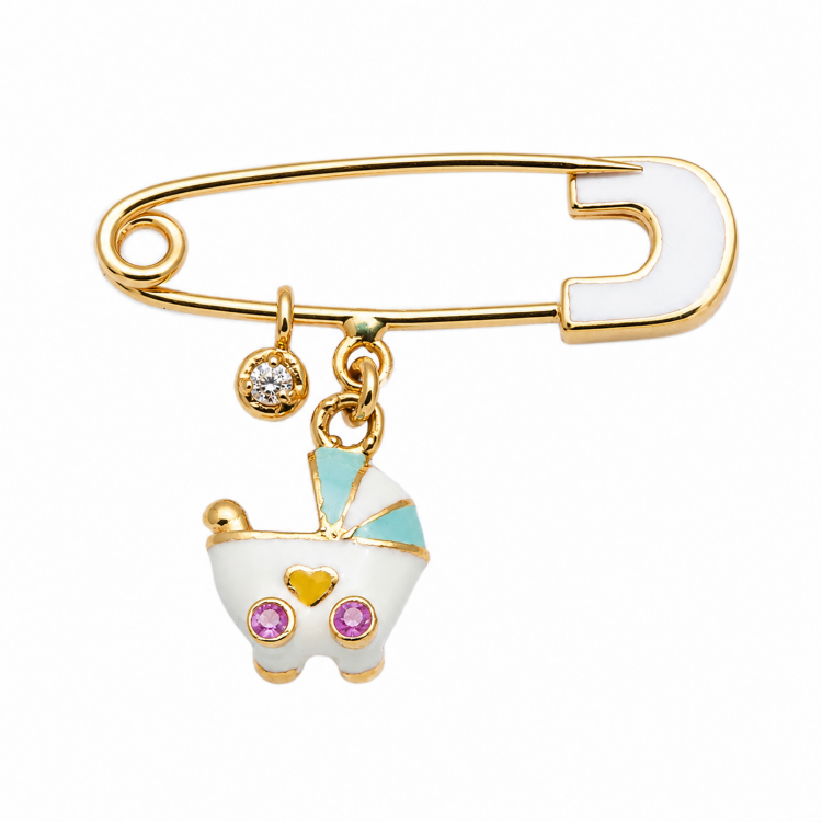 Брошка Totiti з емаллю сапфірами та діамантом TTXP0047-03