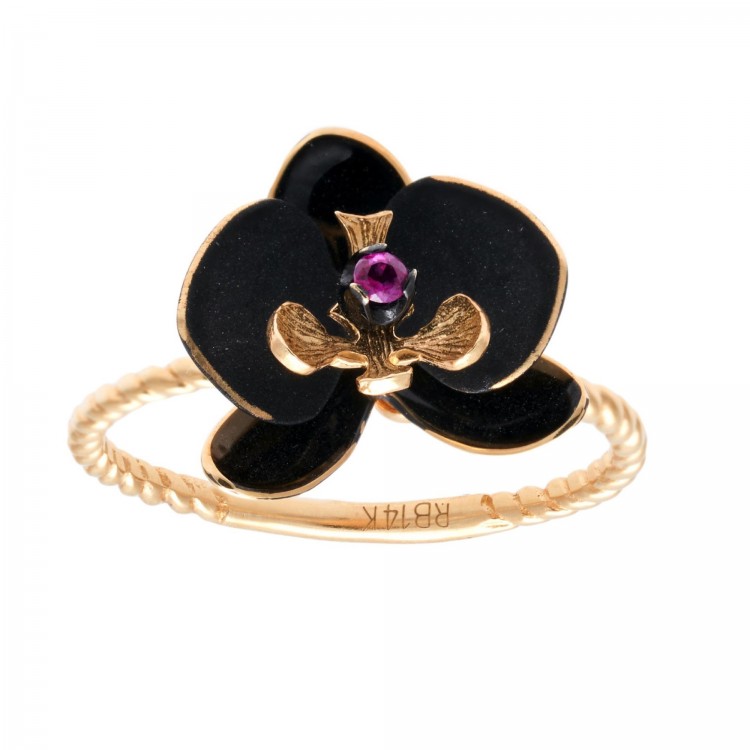 Каблучка Roberto Bravo Black Orchid із сапфіром